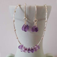 Donna Fitzpatrick Amethyst Briolett Necklace and Earrings by Donna Fitzpatrick